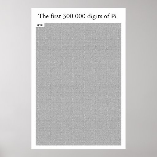 The first 300 000 digits of Pi Print