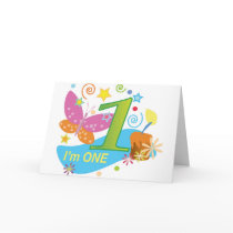 The first birthday One year old baby Greeting Card