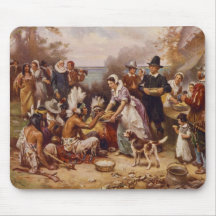 The First Thanksgiving by Jean Leon Gerome Ferris Mouse Pads
