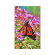 The Flight of the Monarchs Stretched Canvas Print