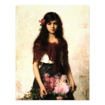 The Flower Seller by Alexei A Harlamoff Custom Announcements