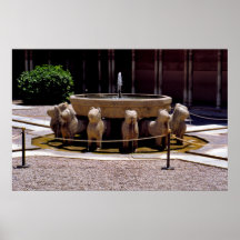 The fountain of the Lions, The Alhambra,  Granada, Posters