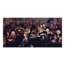 The Gambling Den " By Hogarth William Custom Photo Card