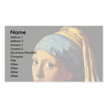 The Girl With A Pearl Earring.,  By Johannes Verme Business Card Template