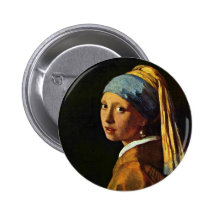 The Girl With A Pearl Earring.,  By Johannes Verme Buttons
