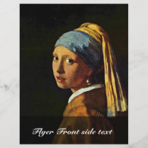 The Girl With A Pearl Earring.,  By Johannes Verme Full Color Flyer