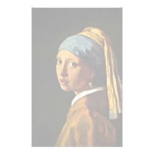 The Girl With A Pearl Earring.,  By Johannes Verme Custom Stationery