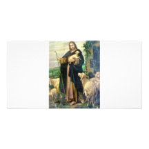 THE GOOD SHEPHERD 2 c. 1900 Photo Greeting Card