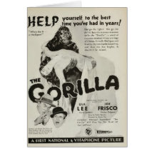 'The Gorilla' 1930 movie ad greeting card