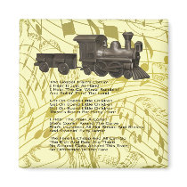 THE GOSPEL TRAIN-MAGNET-WITH SONG LYRICS magnets