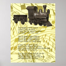 THE GOSPEL TRAIN-POSTER-WITH SONG LYRICS