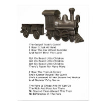 THE GOSPEL TRAIN-POSTER-WITH SONG LYRICS posters