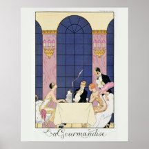 The Gourmands, 1920-30 (pochoir print)