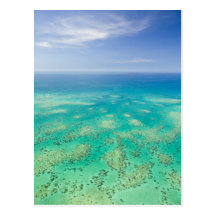 The Great Barrier Reef, aerial view of Green Post Cards