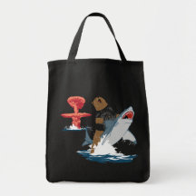 The Great Escape - bear shark cavalry Canvas Bags