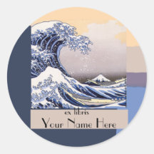 The Great Wave off Kanagawa Bookplate Stickers