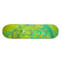 The Green Earth – Teal & Gold Tides Custom Skateboard