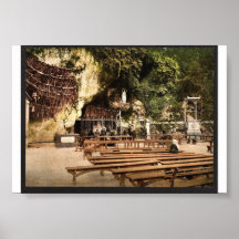 The grotto of Notre Dame, Lourdes, Pyrenees, Franc Poster