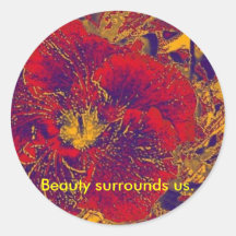 The Hibiscus Round Stickers