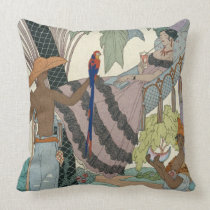 The idle beauty (pochoir print) pillows