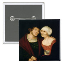 The Infatuated Old Woman Pinback Button