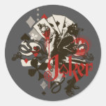The Joker - 4 Aces Bleeding Heart Devil Round Sticker