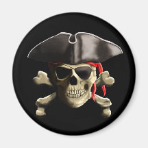 The Jolly Roger Pirate Skull Fridge Magnets