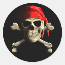 The Jolly Roger Round Stickers