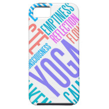 The Joy of Yoga Elegant Pastel Coloured Word Cloud iPhone 5 Cases