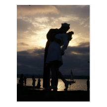 The Kiss at Sunset Postcard
