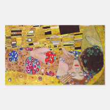 The Kiss by Gustav Klimt Rectangular Sticker