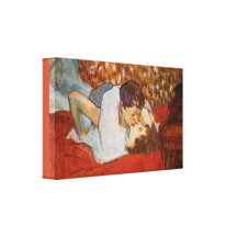 The Kiss by Henri de Toulouse-Lautrec on Canvas~ Gallery Wrap Canvas