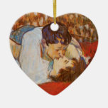 The Kiss by Henri de Toulouse-Lautrec Christmas Ornaments