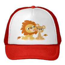 The Kiss: Cute Cartoon Lion Couple Hat