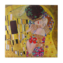 The Kiss (detail) by Gustav Klimt Ceramic Tile