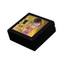 The Kiss (detail) by Gustav Klimt Jewelry Boxes