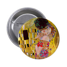 The Kiss (detail) by Gustav Klimt Pinback Button