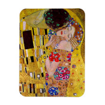 The Kiss (detail) by Gustav Klimt Rectangular Magnets