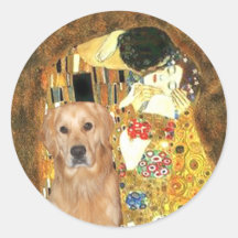 The Kiss - Golden Retriever (K) Sticker