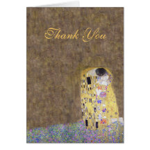 The Kiss Klimt Thank You Golden Anniversary Card