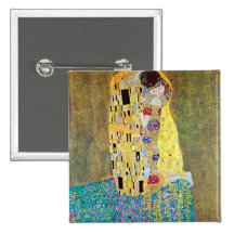 The Kiss (original Der Kuss) by Gustav Klimt Pinback Buttons