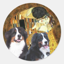 The Kiss - Two Bernese Mountain Dogs Sticker