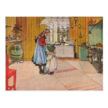 "The Kitchen" by Carl Larsson Art Print Post Cards