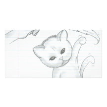 The Kitten and the Feather Custom Photo Card