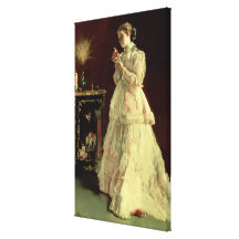 The Lady in Pink, 1867 Stretched Canvas Print