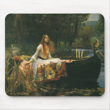 The Lady of Shalott (On Boat) by JW Waterhouse Mousepad