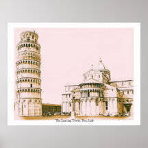 The Leaning Tower, Pisa, Italy Poster