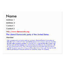 The Liberal Democratic party of the United States Business Card Templates
