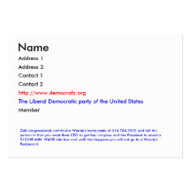 The Liberal Democratic party of the United States Business Card Template