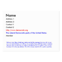 The Liberal Democratic party of the United States Business Cards